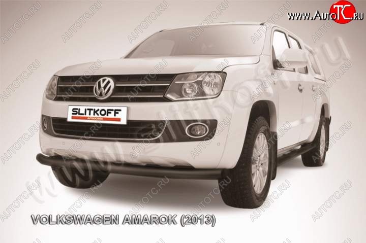 13 299 р. Защита переднего бампер Slitkoff  Volkswagen Amarok (2009-2016) (Цвет: серебристый)