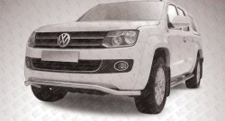 12 549 р. Фигурная защита переднего бампера диаметром 57 мм Slitkoff  Volkswagen Amarok (2009-2016) (Цвет: нержавеющая полированная сталь). Увеличить фотографию 1