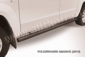 10 549 р. Защита порогов Slitkoff  Volkswagen Amarok (2009-2016) (Цвет: серебристый). Увеличить фотографию 1