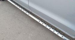 22 749 р. Защита порогов с круглыми вставками для ног из овальной трубы диаметром 75x42 мм Russtal  Volkswagen Amarok (2009-2016). Увеличить фотографию 1