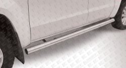 14 999 р. Защита порогов из круглой трубы диаметром 76 мм Slitkoff  Volkswagen Amarok (2009-2016) (Цвет: нержавеющая полированная сталь). Увеличить фотографию 1