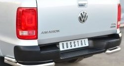 Защита заднего бампера (Ø63 и 42 мм, нержавейка) Russtal Volkswagen Amarok дорестайлинг (2009-2016)