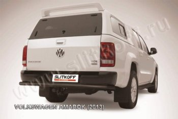 13 299 р. Защита задняя Slitkoff  Volkswagen Amarok (2009-2016) (Цвет: серебристый). Увеличить фотографию 1