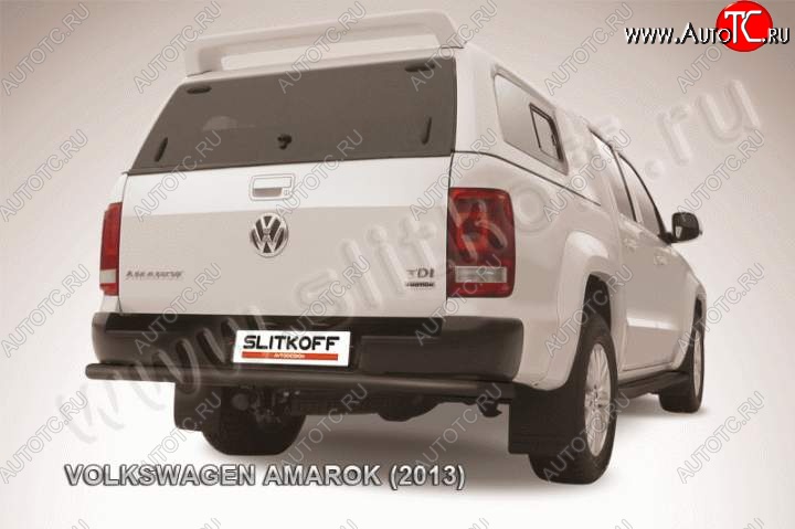 13 299 р. Защита задняя Slitkoff  Volkswagen Amarok (2009-2016) (Цвет: серебристый)