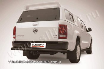 14 299 р. Защита задняя Slitkoff  Volkswagen Amarok (2009-2016) (Цвет: серебристый). Увеличить фотографию 1
