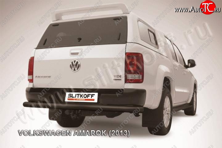 11 199 р. Защита задняя Slitkoff  Volkswagen Amarok (2009-2016) (Цвет: серебристый)