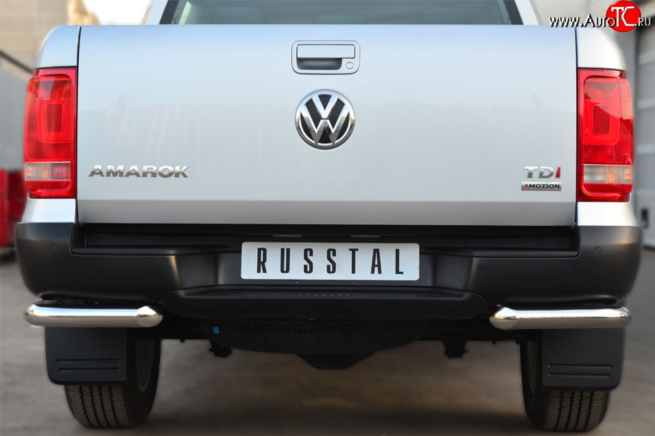 15 699 р. Одинарная защита заднего бампера из трубы диаметром 63 мм Russtal  Volkswagen Amarok (2009-2016)
