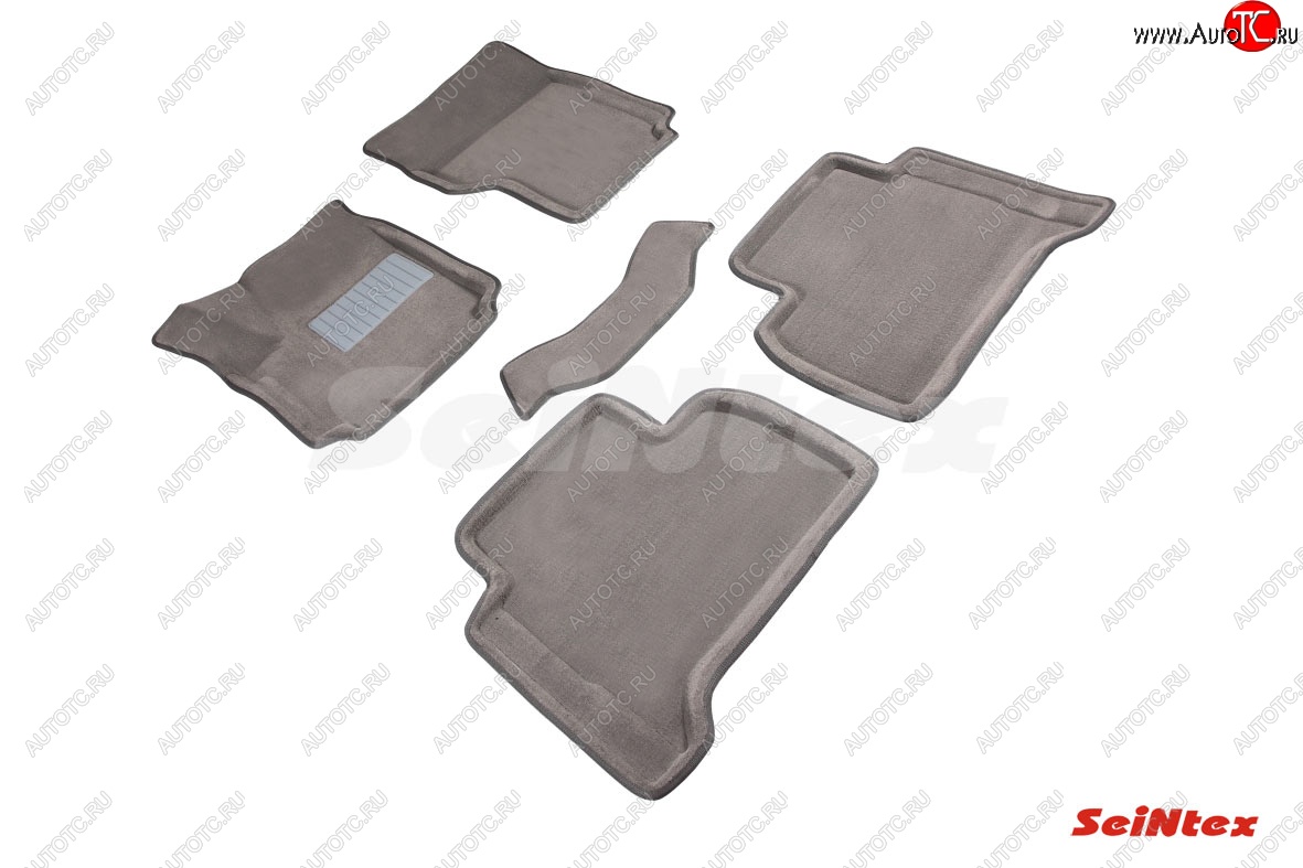 4 499 р. Комплект ворсовых ковриков в салон Seintex (3D, для комплектации с ворсовым полом)) Volkswagen Amarok дорестайлинг (2009-2016) (Серый)