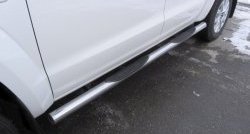 24 999 р. Защита порогов с пластиковыми вставками для ног из круглой трубы диаметром 76 мм Slitkoff  Volkswagen Amarok (2016-2022) (Цвет: нержавеющая полированная сталь). Увеличить фотографию 1