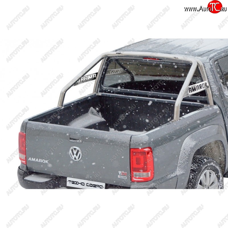 11 349 р. Защитная дуга багажника ТехноСфера (Техно Сфера) (Сталь с покрытием, d63.5 mm)  Volkswagen Amarok (2009-2016) (Обычная установка, цвет: Серебристый)