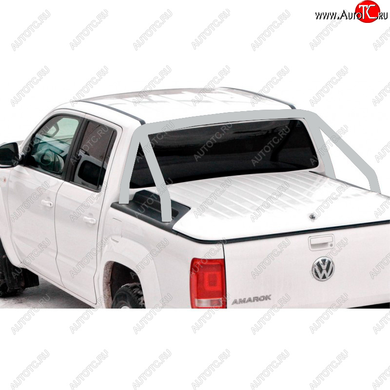 11 349 р. Защитная дуга багажника ТехноСфера (Техно Сфера) (Ø63,5 мм, под крышку)  Volkswagen Amarok (2009-2016) (Окрашенная, Цвет: Серебристый)