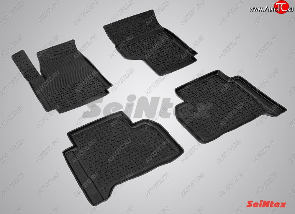 4 749 р. Износостойкие коврики в салон с высоким бортом SeiNtex Premium 4 шт. (резина) Volkswagen Amarok дорестайлинг (2009-2016)