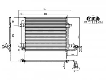 5 999 р. Радиатор кондиционера SAT Volkswagen Touran 1T 1-ый рестайлинг минивэн (2006-2010). Увеличить фотографию 1