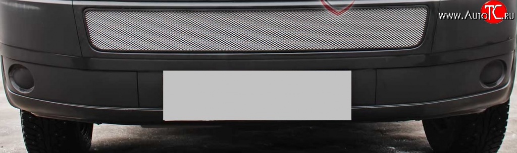 1 569 р. Сетка на бампер (рестайлинг) Russtal (хром) Volkswagen Caravelle T5 рестайлинг (2009-2015)