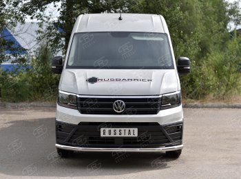 16 299 р. Защита переднего бампера (Ø63 мм, нержавейка) SLITKOFF  Volkswagen Crafter  2 (2017-2024). Увеличить фотографию 1