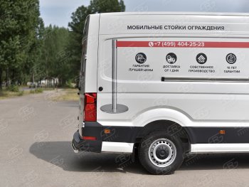 16 999 р. Защита заднего бампера (Ø63 мм, нержавейка) SLITKOFF Volkswagen Crafter 2 (2017-2024). Увеличить фотографию 2