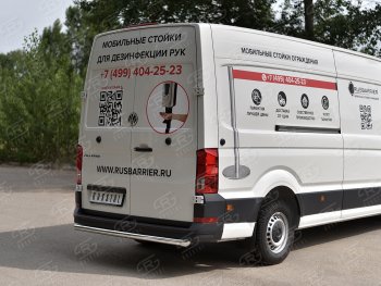 16 999 р. Защита заднего бампера (Ø63 мм, нержавейка) SLITKOFF Volkswagen Crafter 2 (2017-2024). Увеличить фотографию 3