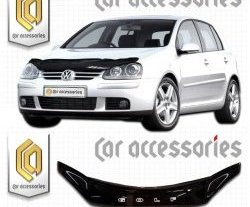2 259 р. Дефлектор капота CA-Plastic  Volkswagen Golf  5 (2003-2009) (Classic черный, Без надписи). Увеличить фотографию 1