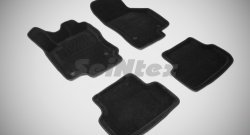 4 999 р. Износостойкие коврики в салон SeiNtex Premium 3D 4 шт. (ворсовые, черные)  Volkswagen Golf  7 (2012-2017). Увеличить фотографию 1