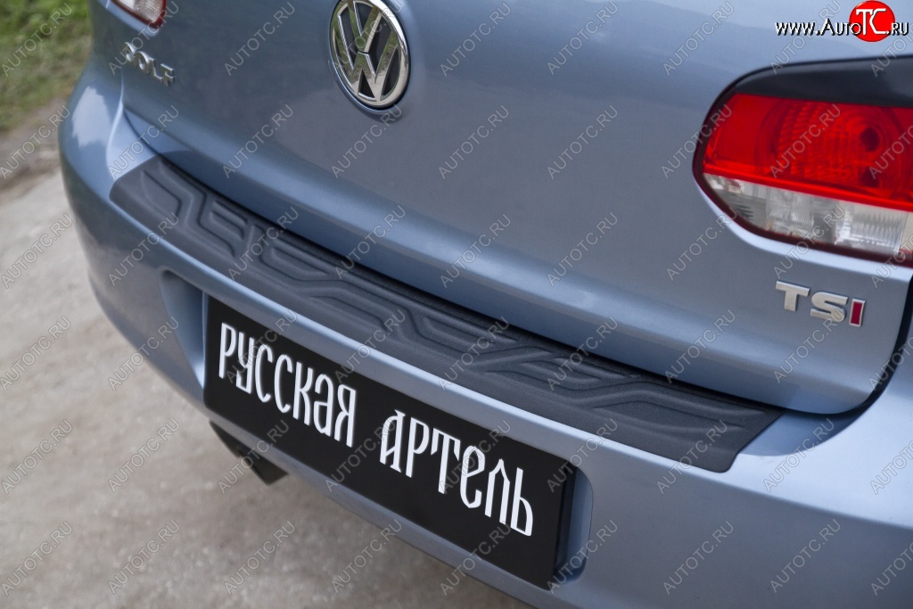 1 199 р. Защитная накладка на задний бампер RA  Volkswagen Golf  6 (2008-2014)