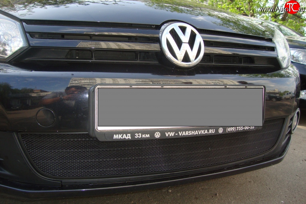 1 469 р. Сетка на бампер Russtal (черная)  Volkswagen Golf  6 (2008-2014)