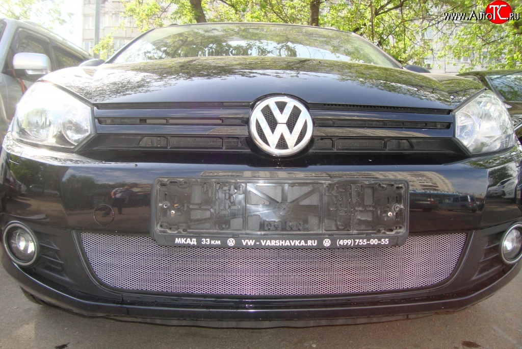 1 539 р. Сетка на бампер Russtal (хром)  Volkswagen Golf  6 (2008-2014)