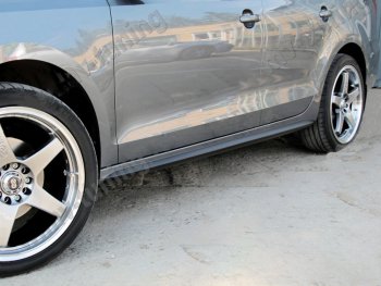 4 899 р. Пороги MV Tuning (Шагрень) Volkswagen Jetta A6 седан дорестайлинг (2011-2015) (Неокрашенные). Увеличить фотографию 1