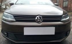 1 469 р. Сетка на бампер Russtal (черная) Volkswagen Jetta A6 седан дорестайлинг (2011-2015). Увеличить фотографию 2