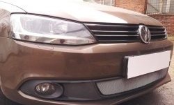1 299 р. Сетка на бампер Russtal (хром)  Volkswagen Jetta  A6 (2011-2015). Увеличить фотографию 1