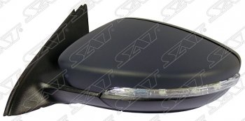 6 699 р. Боковое левое зеркало заднего вида SAT (поворотник, 8 контактов) Volkswagen Jetta A6 седан рестайлинг (2015-2018) (Неокрашенное). Увеличить фотографию 1