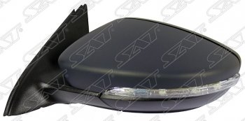 5 699 р. Боковое левое зеркало заднего вида SAT (регулировка, обогрев, 6 контактов)  Volkswagen Jetta  A6 (2011-2018) (Неокрашенное). Увеличить фотографию 1