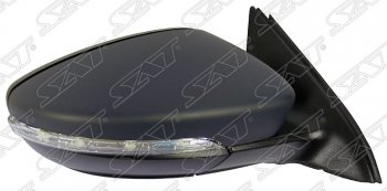 5 699 р. Боковое правое зеркало заднего вида SAT (поворот, регулировка, обогрев, 6 контактов)  Volkswagen Jetta  A6 (2011-2018) (Неокрашенное). Увеличить фотографию 1