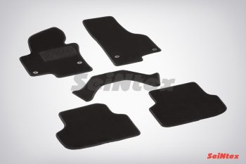 2 599 р. Комплект ворсовых ковриков в салон LUX Seintex  Volkswagen Jetta  A6 (2011-2015) (Чёрный). Увеличить фотографию 1