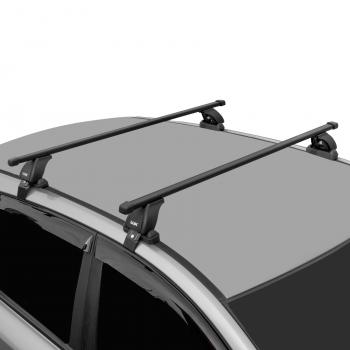 7 297 р. Багажник на крышу без рейлингов в сборе LUX Volkswagen Passat B6 седан (2005-2011) (поперечины прямоугольные 1.2 (цвет черный)). Увеличить фотографию 1