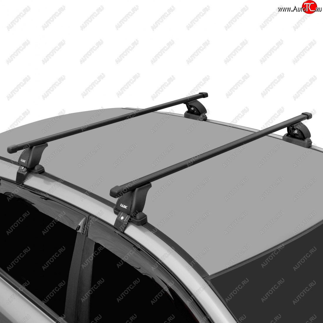 7 297 р. Багажник на крышу без рейлингов в сборе LUX  Volkswagen Passat  B6 (2005-2011) (поперечины прямоугольные 1.2 (цвет черный))