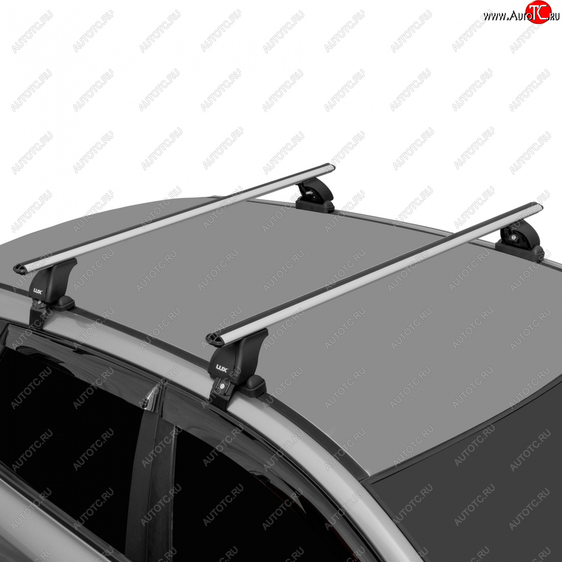 8 497 р. Багажник на крышу без рейлингов в сборе LUX  Volkswagen Passat  B6 (2005-2011) (аэро-классик 1.2 (цвет серый))