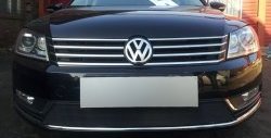 Сетка на бампер Russtal (черная) Volkswagen Passat B7 седан (2010-2015)
