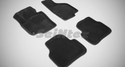 4 999 р. Износостойкие коврики в салон SeiNtex Premium 3D 4 шт. (ворсовые, черные) Volkswagen Passat B7 универсал (2010-2015). Увеличить фотографию 1