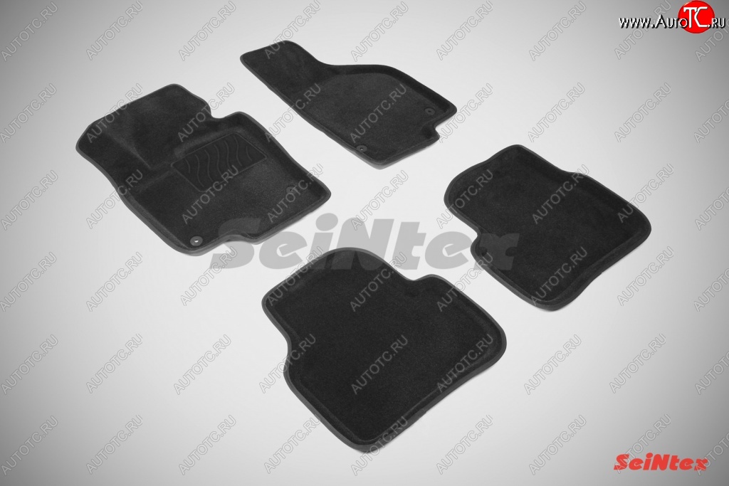 4 999 р. Износостойкие коврики в салон SeiNtex Premium 3D 4 шт. (ворсовые, черные) Volkswagen Passat B7 универсал (2010-2015)