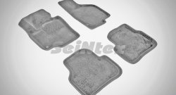 Износостойкие коврики в салон SeiNtex Premium 3D 4 шт. (ворсовые, серые) Volkswagen Passat B7 седан (2010-2015)