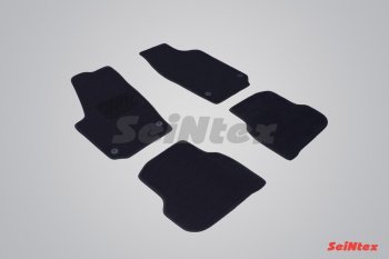 2 499 р. Комплект ворсовых ковриков в салон LUX Seintex  Volkswagen Polo  5 (2015-2020) (Чёрный). Увеличить фотографию 1