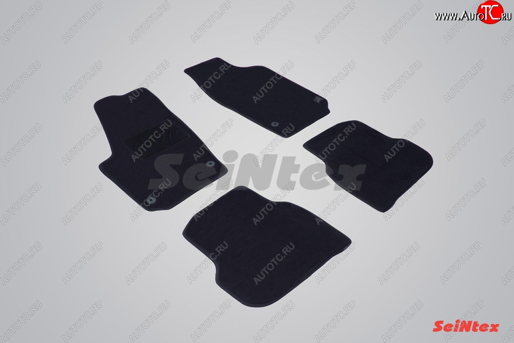 2 499 р. Комплект ворсовых ковриков в салон LUX Seintex  Volkswagen Polo  5 (2015-2020) (Чёрный)
