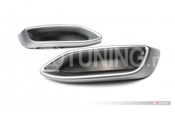 4 289 р. Имитация насадок глушителя MV-Tuning  Volkswagen Polo  Mk6 (2020-2022) (SILVER (серебро)). Увеличить фотографию 2
