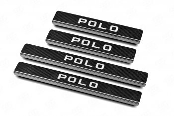 Накладки порожков салона Russtal Volkswagen (Волксваген) Polo (Поло)  Mk6 (2020-2022) Mk6 лифтбек
