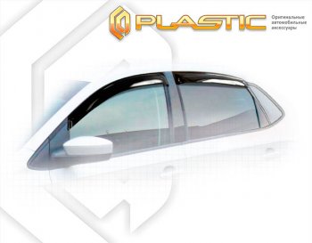 1 989 р. Дефлектора окон CA-Plastik  Volkswagen Polo  5 (2015-2020) (Classic полупрозрачный, Без хром. молдинга). Увеличить фотографию 1