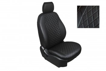 Чехлы сидений Seintex Ромб (экокожа, 40/60, airbag) Volkswagen Polo 5 седан дорестайлинг (2009-2015)  (Цвет: черный)