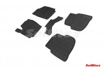 3 369 р. Резиновые коврики в салон с высоким бортом SeiNtex Volkswagen Polo 5 седан рестайлинг (2015-2020). Увеличить фотографию 1