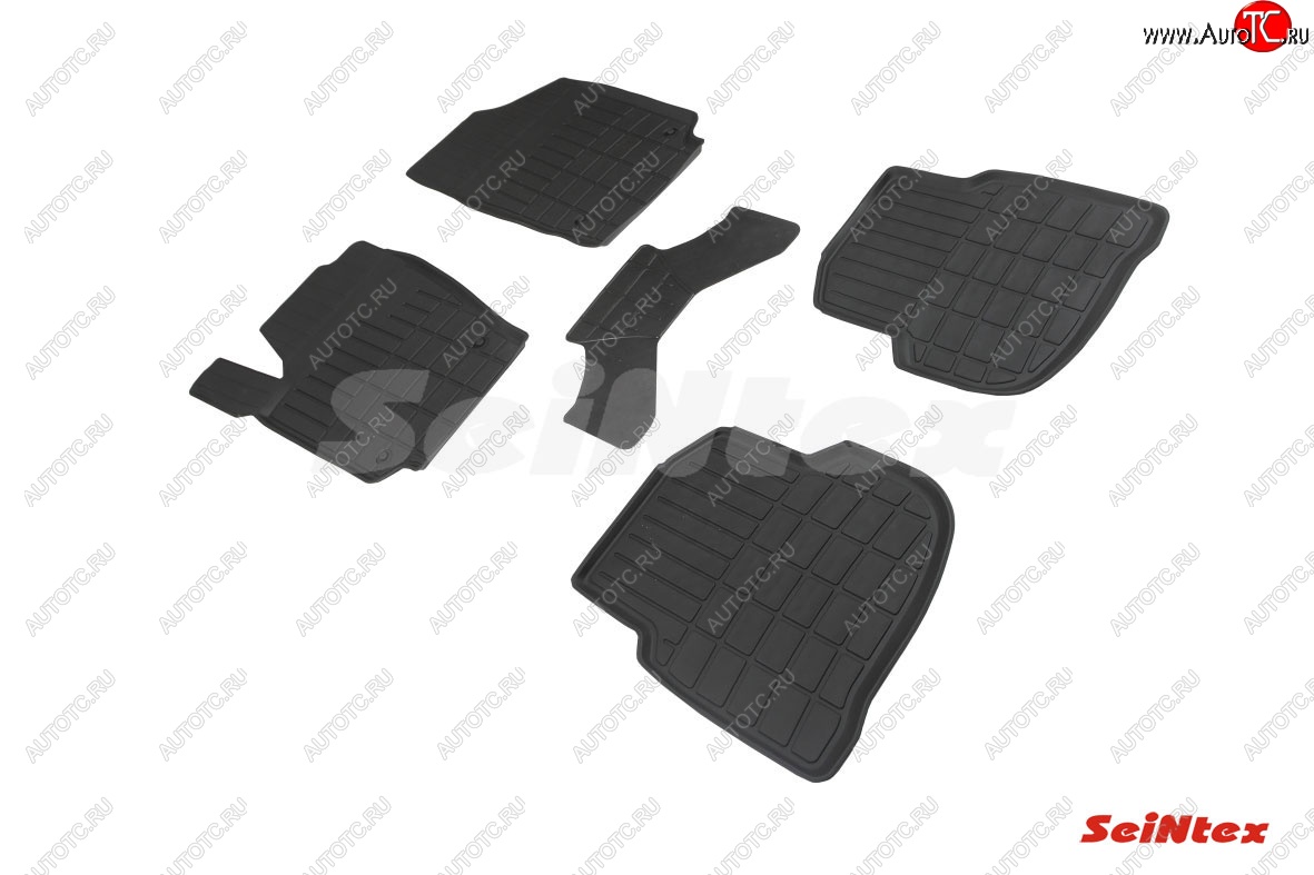 3 369 р. Резиновые коврики в салон с высоким бортом SeiNtex Volkswagen Polo 5 седан рестайлинг (2015-2020)