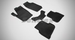 Износостойкие коврики в салон с рисунком Сетка SeiNtex Premium 4 шт. (резина) Volkswagen Polo 5 седан дорестайлинг (2009-2015)