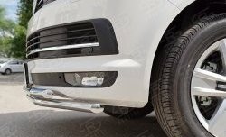 15 649 р. Защита переднего бампера (2 трубыØ42 мм, нержавейка) Russtal Volkswagen Caravelle T6 дорестайлинг (2015-2019). Увеличить фотографию 4